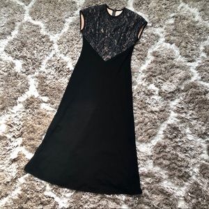 🖤Vintage Black Velvet & Lace Dress